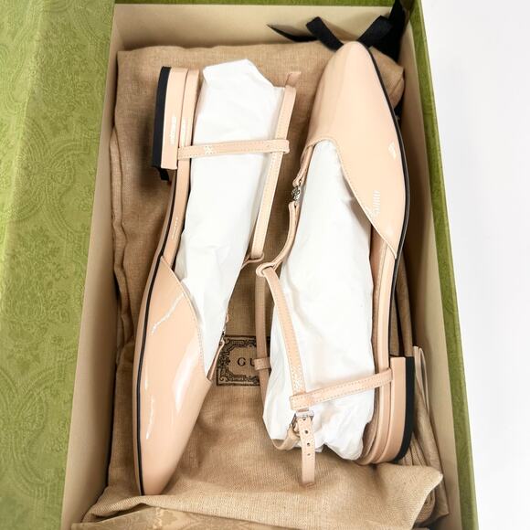 Gucci Double G Patent Leather Ballerina Flat - Women’s 6.5 - Picture 7 of 8